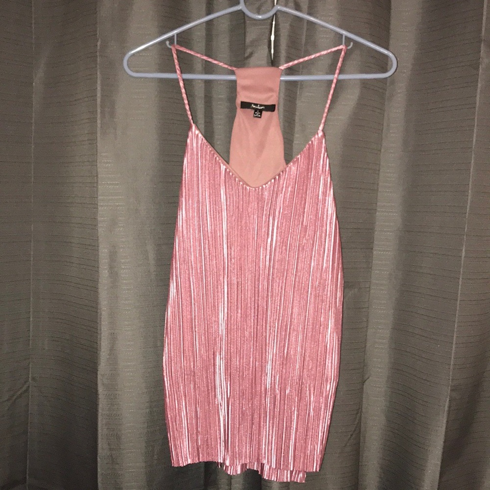 Pink pleated top